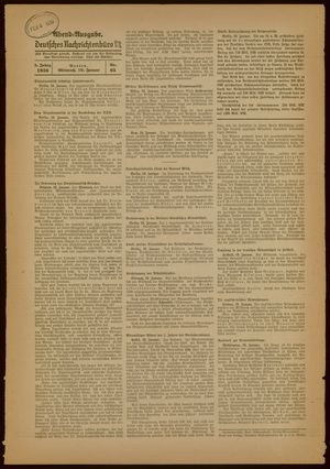 Deutsches Nachrichtenbüro vom 19.01.1938