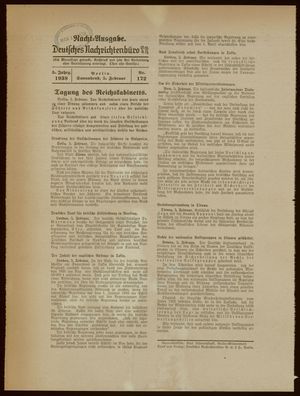 Deutsches Nachrichtenbüro on Feb 5, 1938