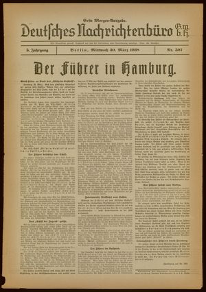 Deutsches Nachrichtenbüro on Mar 30, 1938