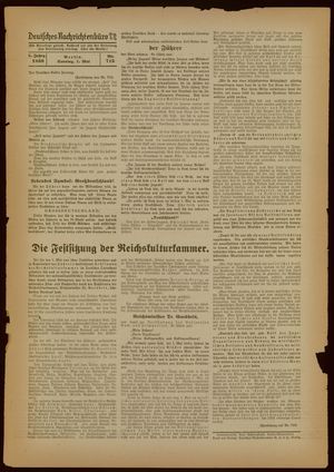 Deutsches Nachrichtenbüro vom 01.05.1938