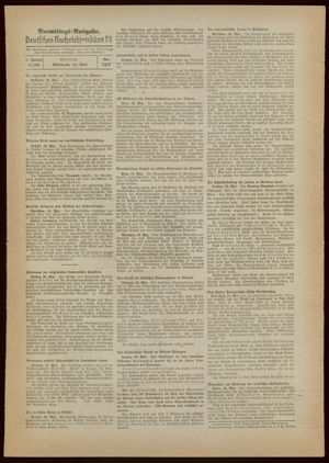 Deutsches Nachrichtenbüro vom 11.05.1938
