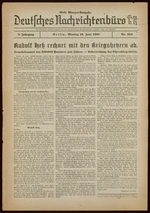 Deutsches Nachrichtenbüro vom 13.06.1938