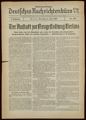 Deutsches Nachrichtenbüro on Jun 14, 1938