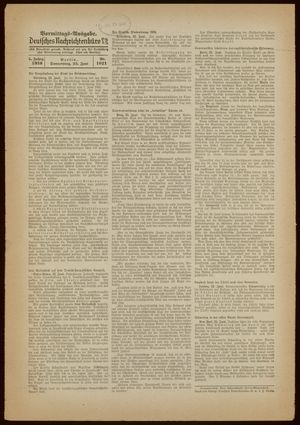 Deutsches Nachrichtenbüro vom 23.06.1938