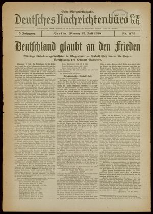 Deutsches Nachrichtenbüro vom 25.07.1938