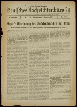 Deutsches Nachrichtenbüro vom 18.08.1938