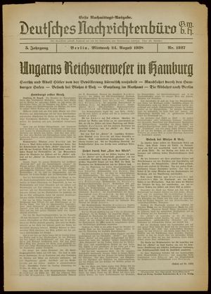 Deutsches Nachrichtenbüro vom 24.08.1938