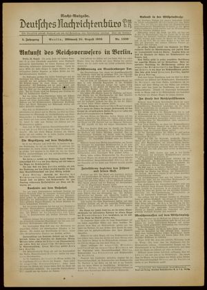 Deutsches Nachrichtenbüro vom 24.08.1938