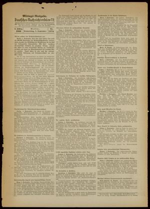 Deutsches Nachrichtenbüro vom 01.09.1938