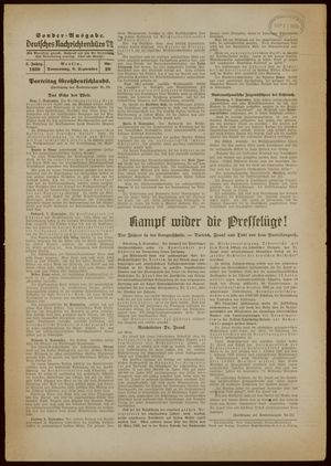 Deutsches Nachrichtenbüro vom 08.09.1938