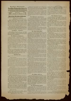 Deutsches Nachrichtenbüro vom 11.09.1938
