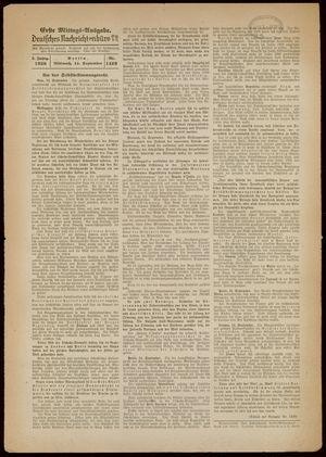 Deutsches Nachrichtenbüro vom 14.09.1938