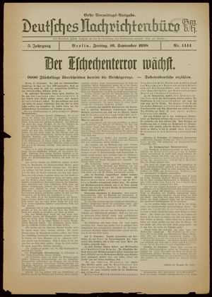 Deutsches Nachrichtenbüro vom 16.09.1938