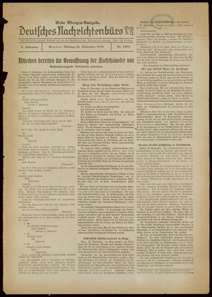Deutsches Nachrichtenbüro vom 19.09.1938