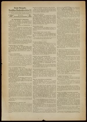 Deutsches Nachrichtenbüro vom 22.09.1938