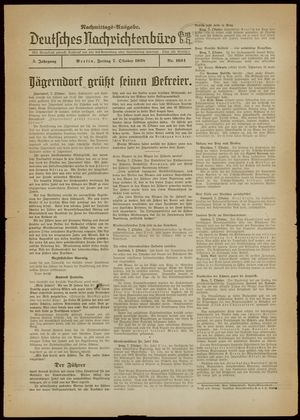 Deutsches Nachrichtenbüro vom 07.10.1938