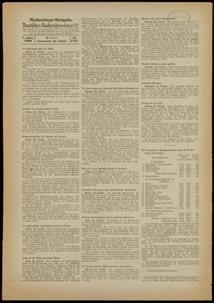 Deutsches Nachrichtenbüro vom 22.10.1938