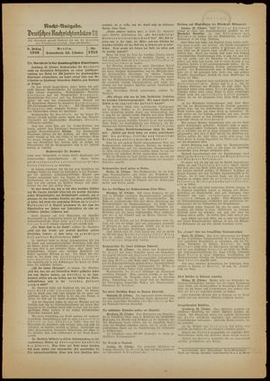 Deutsches Nachrichtenbüro vom 22.10.1938