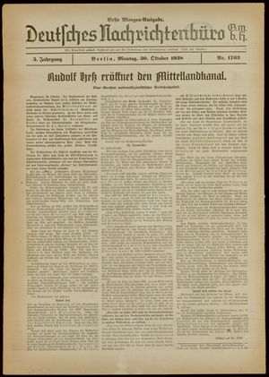 Deutsches Nachrichtenbüro vom 31.10.1938