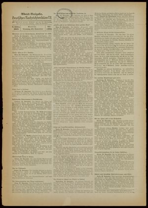 Deutsches Nachrichtenbüro vom 22.11.1938
