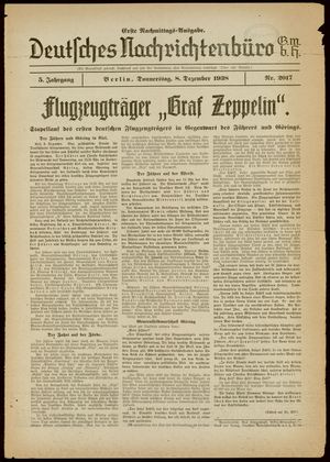 Deutsches Nachrichtenbüro vom 08.12.1938