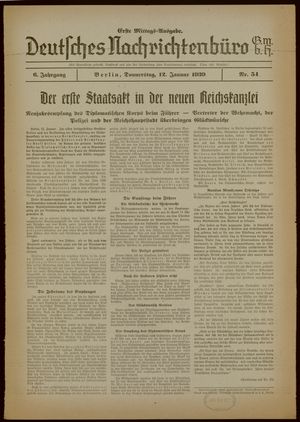 Deutsches Nachrichtenbüro on Jan 12, 1939