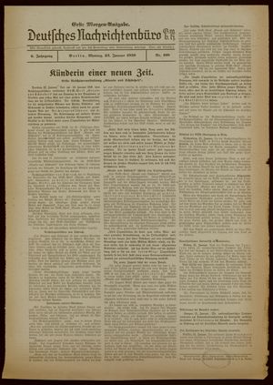 Deutsches Nachrichtenbüro vom 23.01.1939