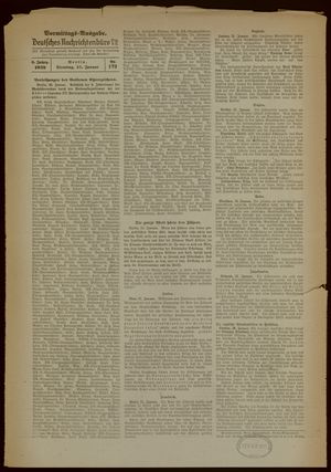 Deutsches Nachrichtenbüro on Jan 31, 1939