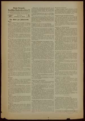 Deutsches Nachrichtenbüro on Jan 31, 1939