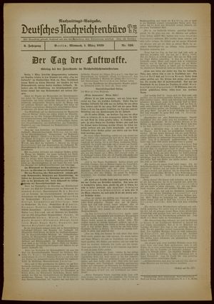Deutsches Nachrichtenbüro vom 01.03.1939