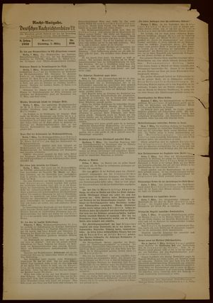Deutsches Nachrichtenbüro vom 07.03.1939