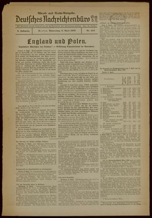 Deutsches Nachrichtenbüro vom 06.04.1939