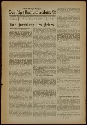 Deutsches Nachrichtenbüro on Apr 21, 1939