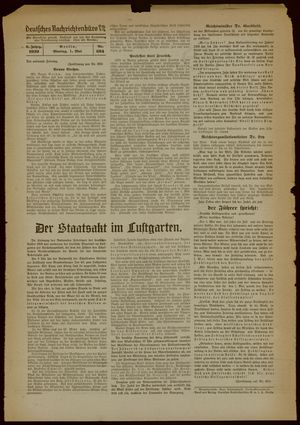Deutsches Nachrichtenbüro vom 01.05.1939