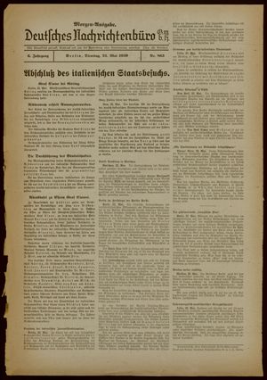 Deutsches Nachrichtenbüro vom 23.05.1939