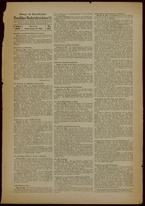 Deutsches Nachrichtenbüro on May 25, 1939