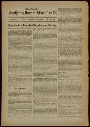 Deutsches Nachrichtenbüro vom 31.05.1939