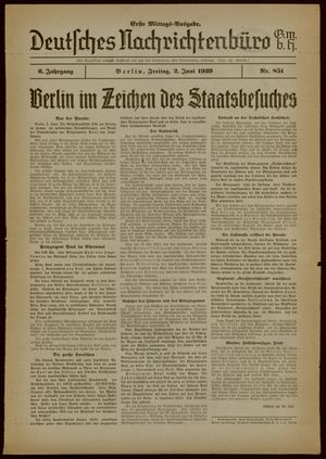 Deutsches Nachrichtenbüro vom 02.06.1939