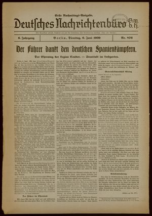 Deutsches Nachrichtenbüro on Jun 6, 1939