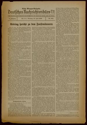 Deutsches Nachrichtenbüro vom 27.06.1939