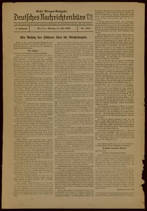 Deutsches Nachrichtenbüro vom 17.07.1939