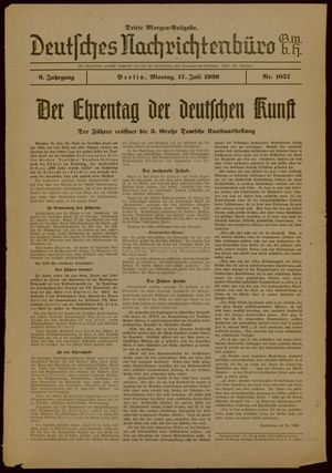 Deutsches Nachrichtenbüro vom 17.07.1939