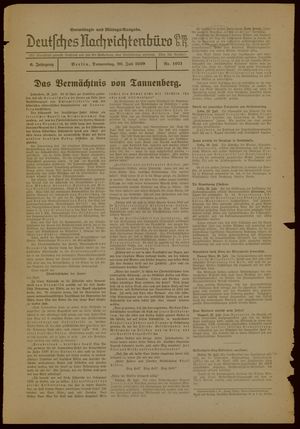 Deutsches Nachrichtenbüro vom 20.07.1939