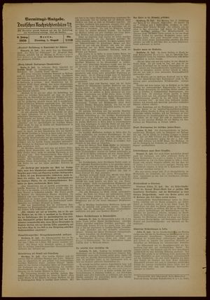 Deutsches Nachrichtenbüro vom 01.08.1939