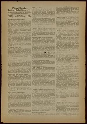 Deutsches Nachrichtenbüro vom 01.08.1939