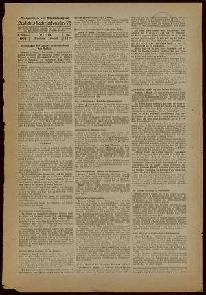 Deutsches Nachrichtenbüro vom 01.08.1939
