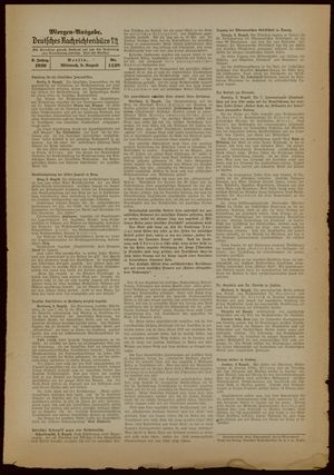 Deutsches Nachrichtenbüro vom 09.08.1939