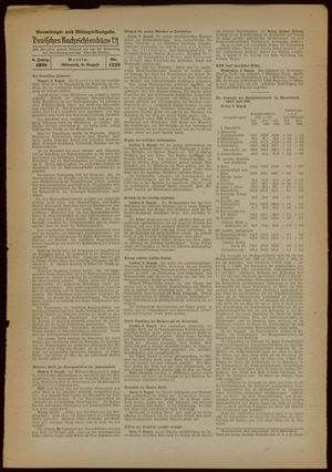 Deutsches Nachrichtenbüro vom 09.08.1939