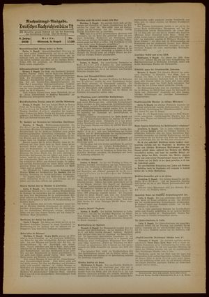 Deutsches Nachrichtenbüro vom 09.08.1939