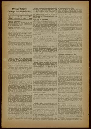 Deutsches Nachrichtenbüro vom 19.08.1939